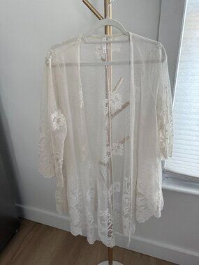 Cream Lace Beach Pool Coverup